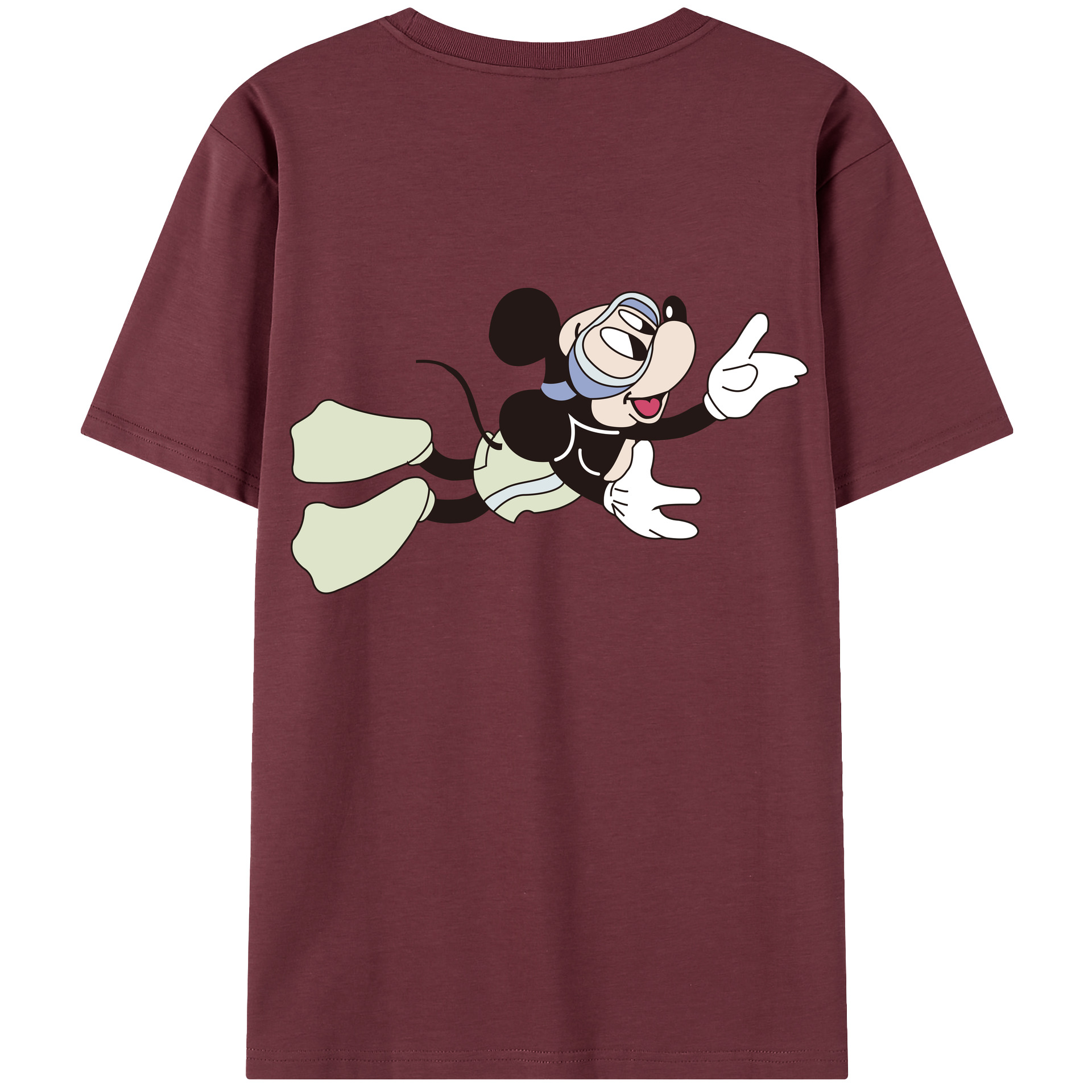 （画像用） ミッキーマウス Mickey Mouse 綿100％半袖Tシャツ（背面プリント）